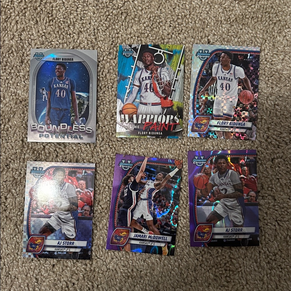 Kansas Jayhawks basketball Topps chrome U Lot Flory Bidunga AJ Storr